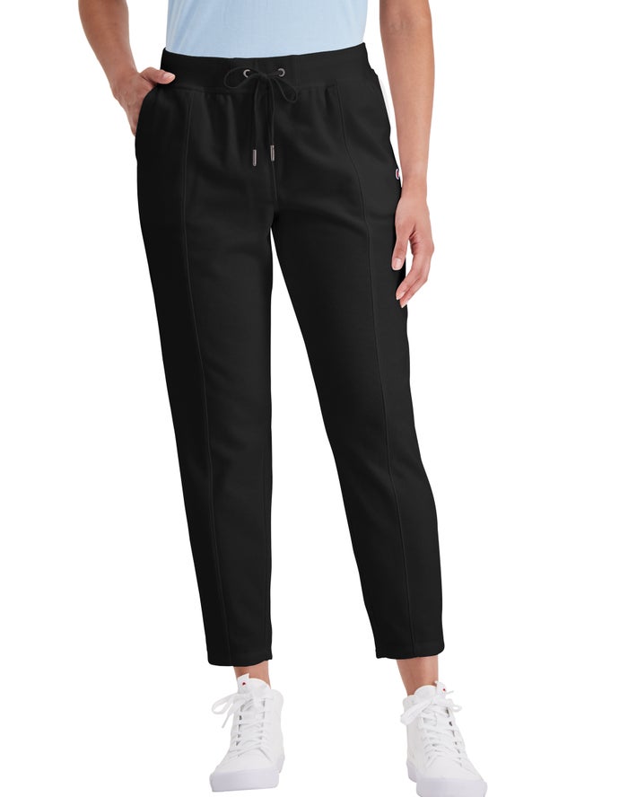 Champion Womens Sweatpants NZ - Campus French Terry Black ( 0632-DWITO )